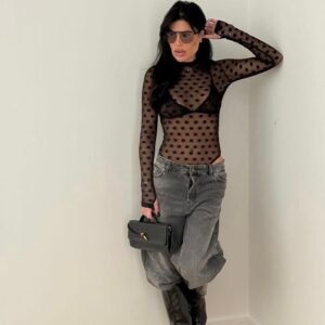 בגד גוף שקוף נקודות